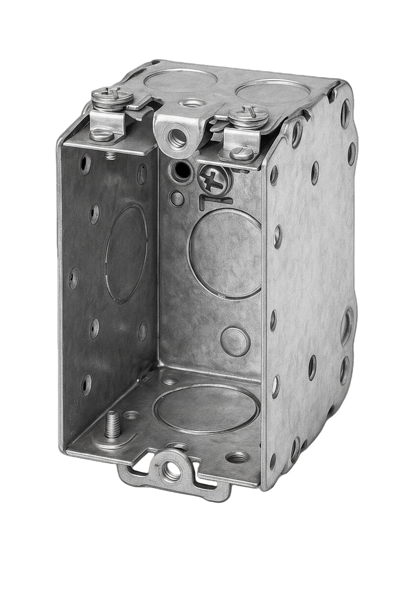 1104-K - 2-1/2" Deep Gangable Device Box with Knockouts and Recessed Ears