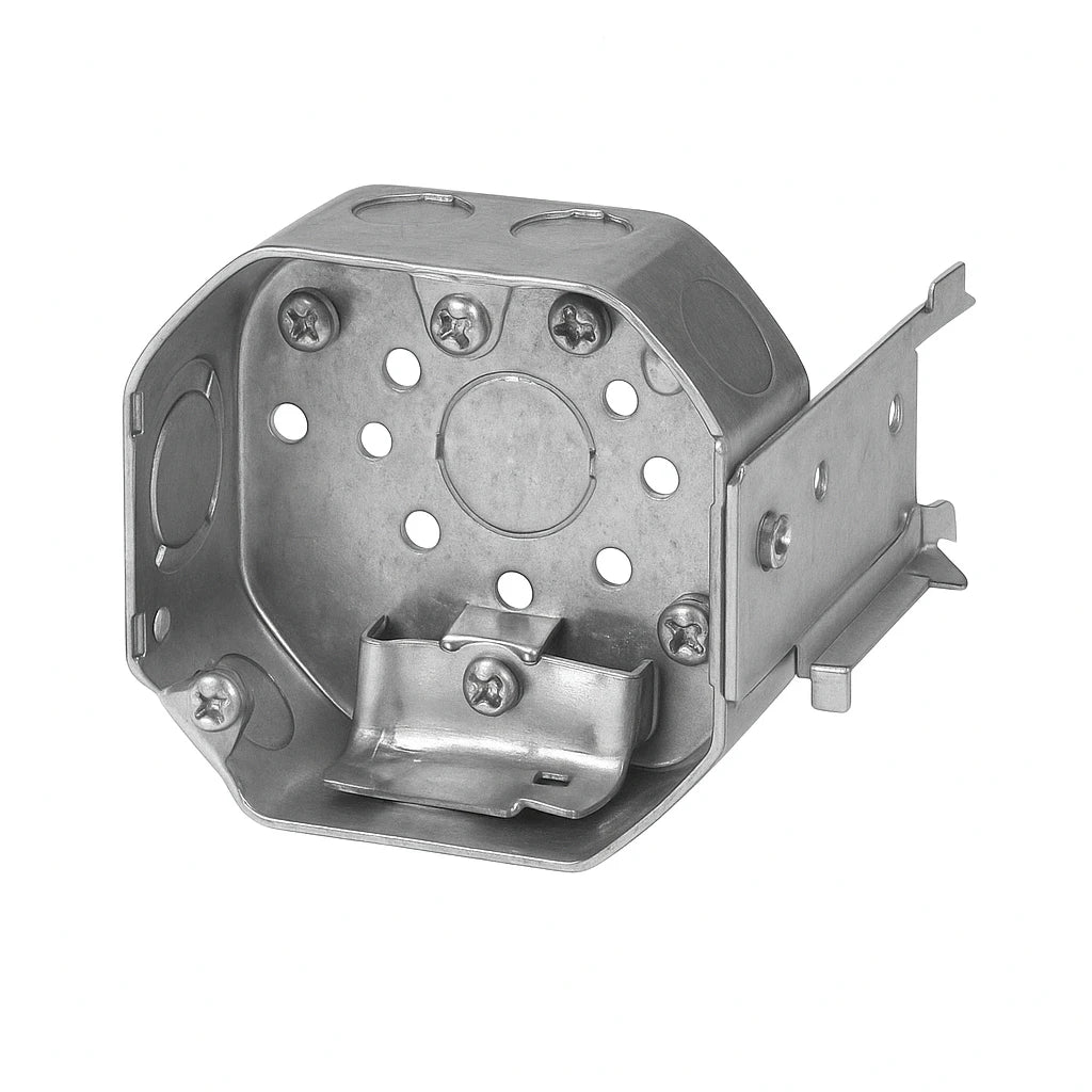 54151-LB - 4" Octagonal Box with Cable Clamps and Side Bracket